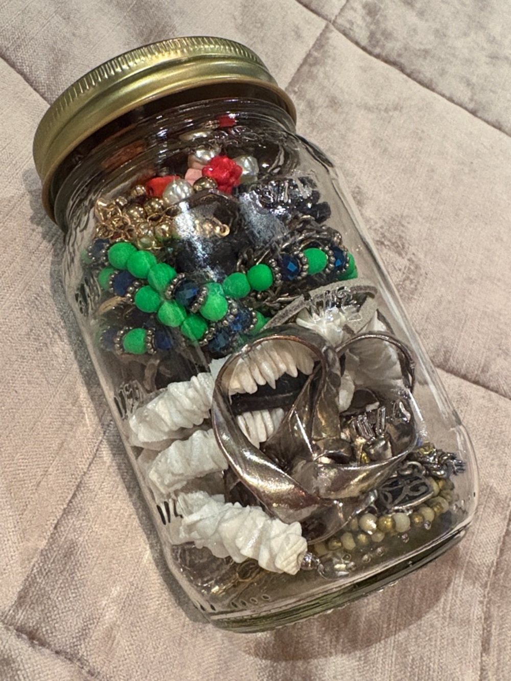 Vintage Mason Jar of Necklaces - Picture 4 of 6